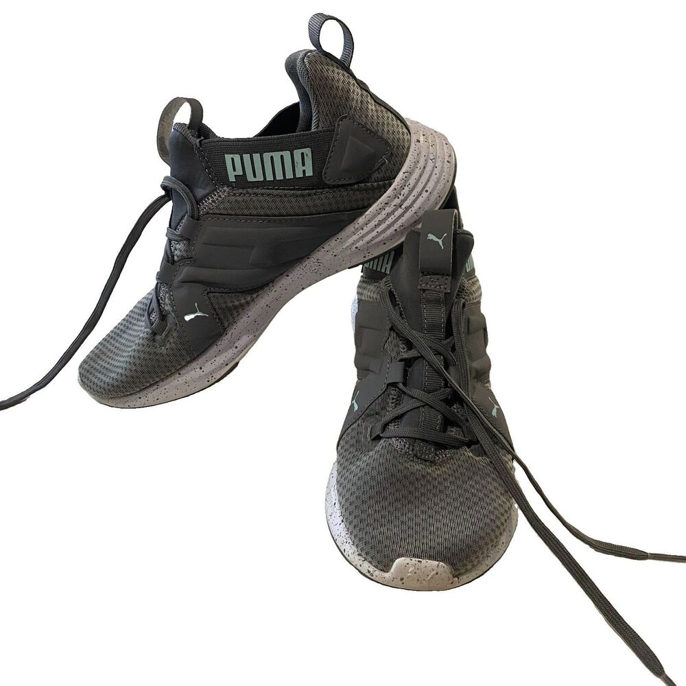 Puma Contempt Demi Gray Teal Mesh SoftFoam+ Workout Shoes Women US 7 / UK 4.5